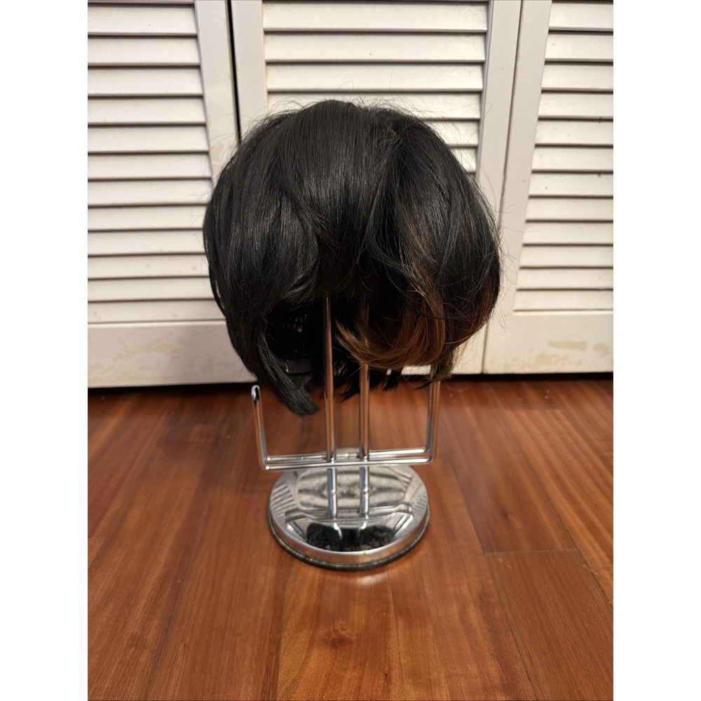 Mayde Beauty Layered Asymmetrical Bob Dark Honey Highlights Bangs Wig